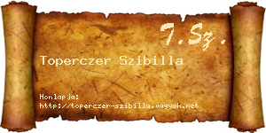 Toperczer Szibilla névjegykártya